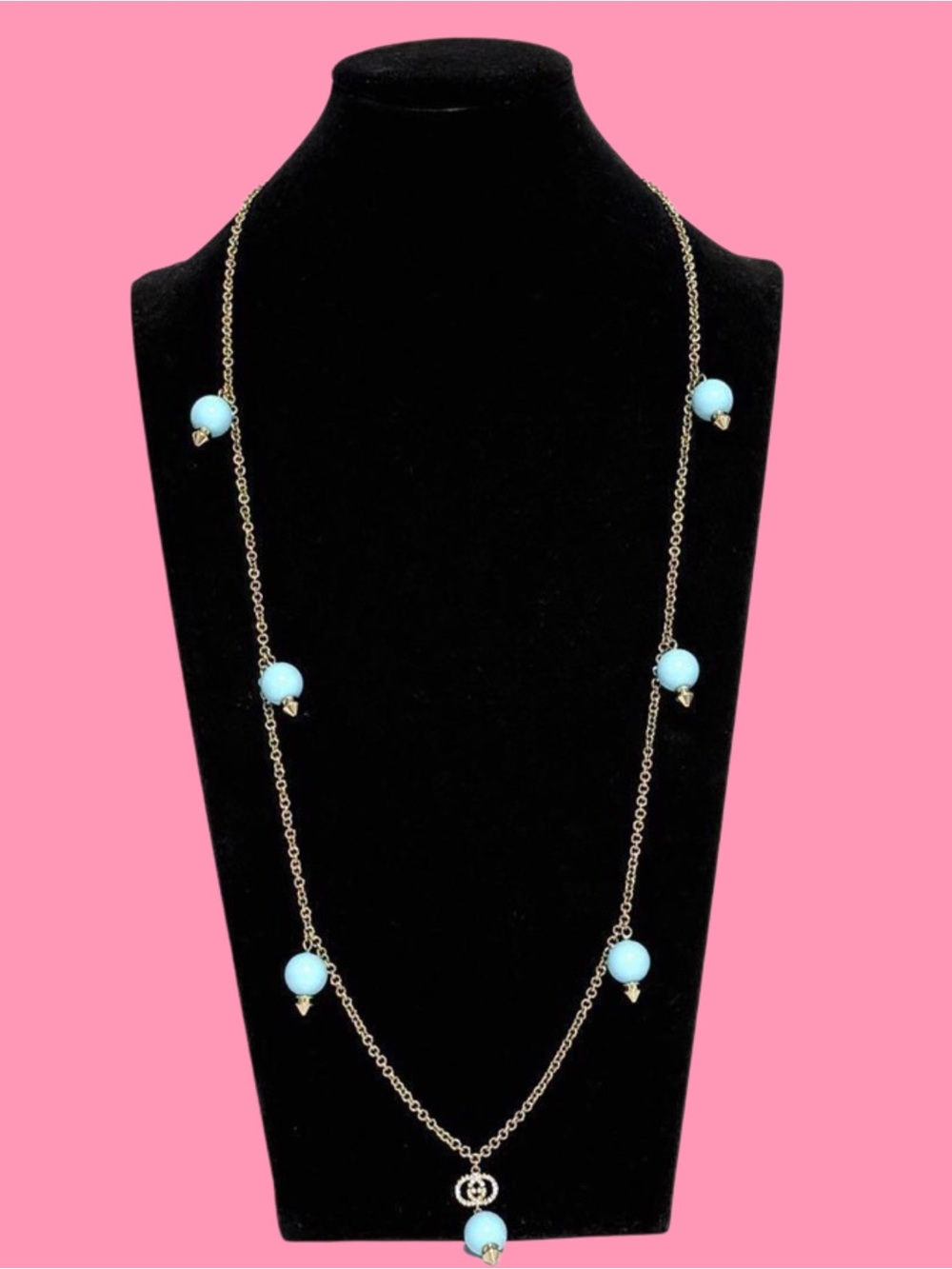 🩵RARE SOLD OUT EVERYWHERE Gucci Crystal GG Necklace - Picture 11 of 12
